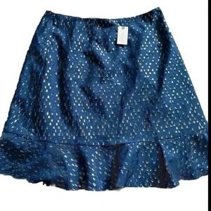 NEW Anthropologie Hutch women's S‎ Blue metallic embellishments skirt flare
